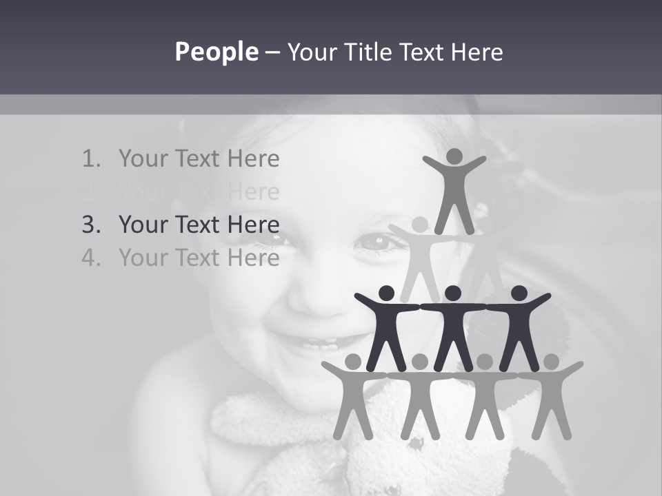 Black And White Child Smiling PowerPoint Template