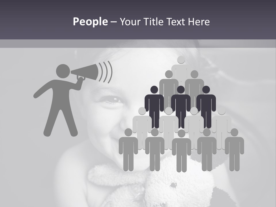 Black And White Child Smiling PowerPoint Template