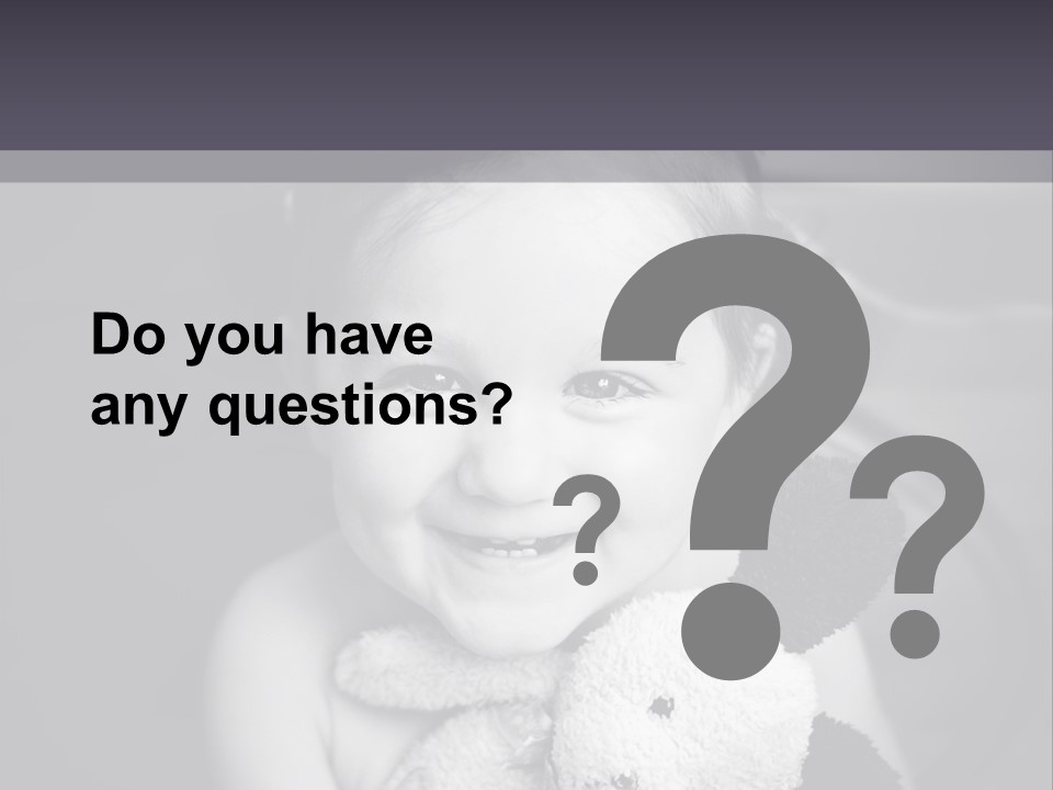 Black And White Child Smiling PowerPoint Template