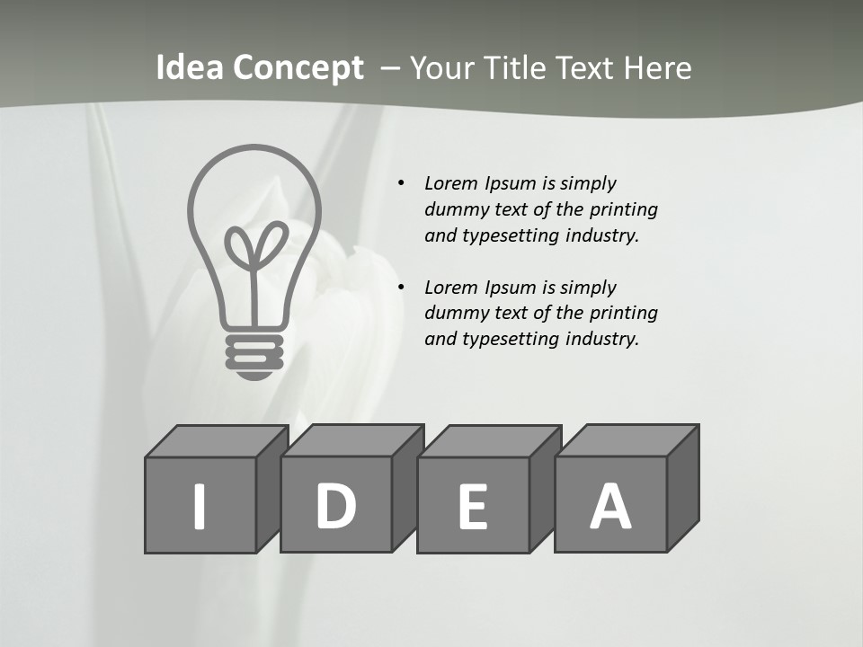 Pure Green Tulip PowerPoint Template