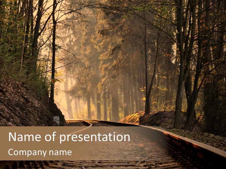 Tie Train Track PowerPoint Template