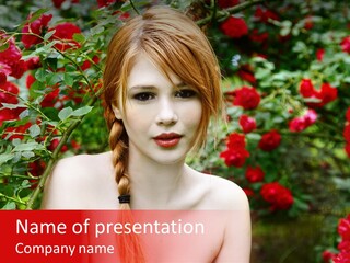 Beauty Red Lips Innocence PowerPoint Template