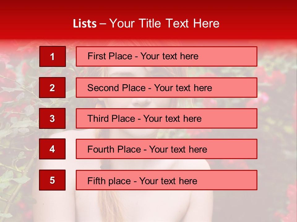 Beauty Red Lips Innocence PowerPoint Template