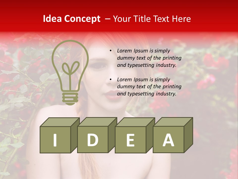 Beauty Red Lips Innocence PowerPoint Template