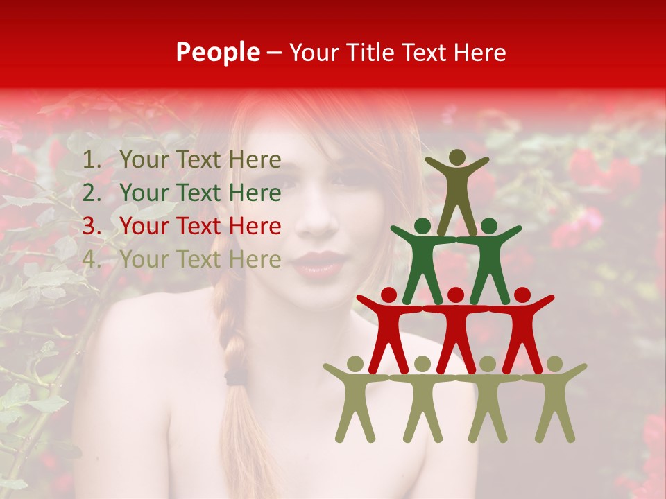 Beauty Red Lips Innocence PowerPoint Template