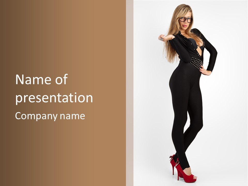 Sexy Brunette White PowerPoint Template