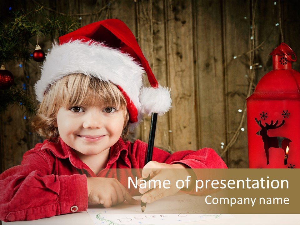 Cute One Person Lantern PowerPoint Template