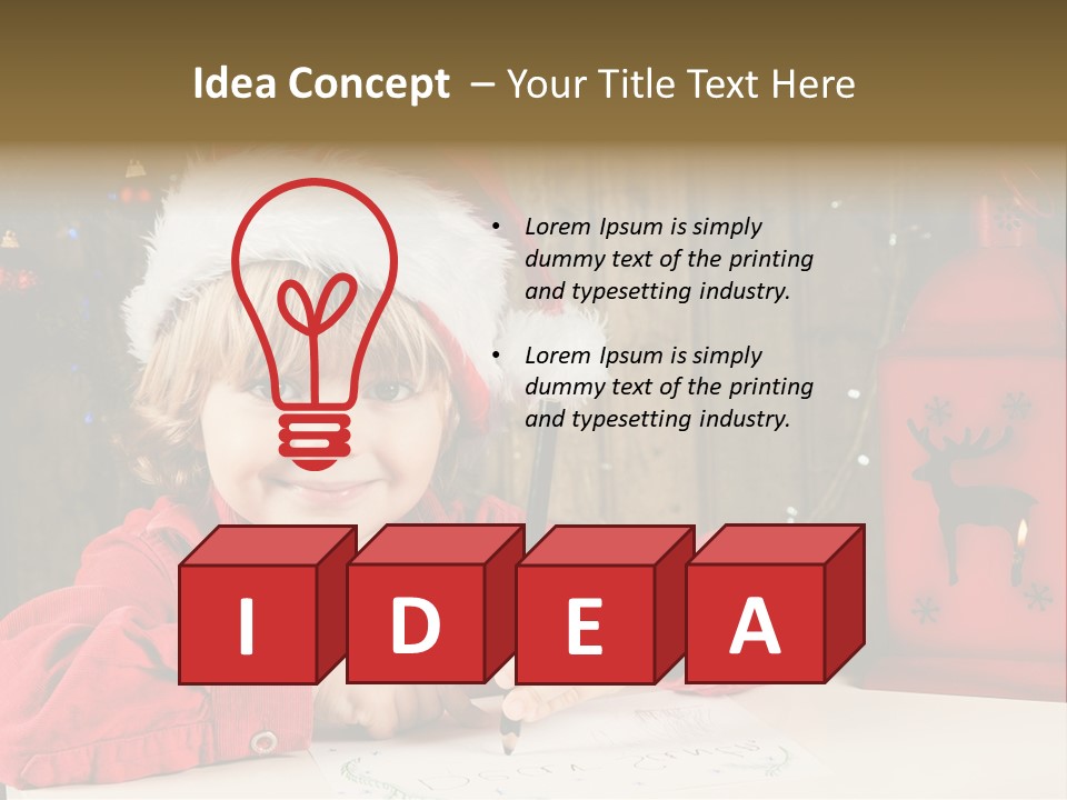 Cute One Person Lantern PowerPoint Template