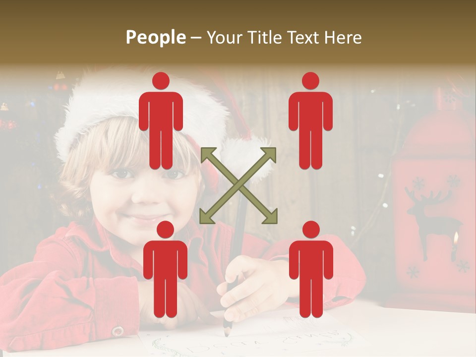 Cute One Person Lantern PowerPoint Template