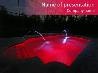 Red Patio Deck PowerPoint Template