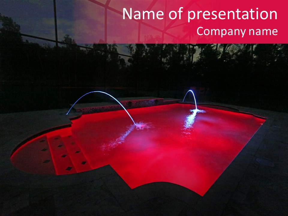 Red Patio Deck PowerPoint Template