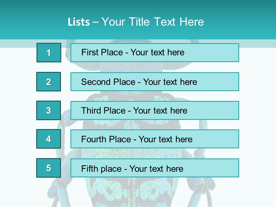 New Guinea Eupholus Schoenherri Cyan PowerPoint Template