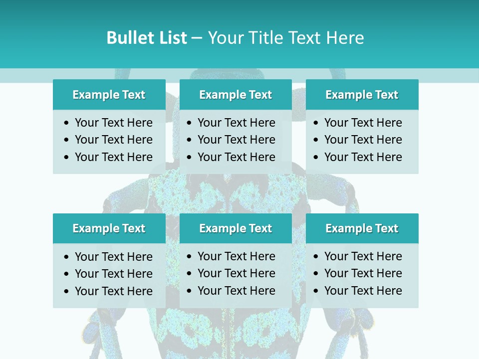 New Guinea Eupholus Schoenherri Cyan PowerPoint Template