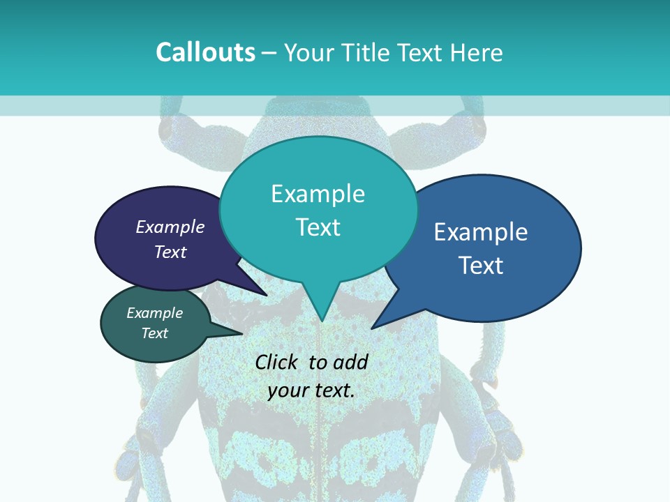 New Guinea Eupholus Schoenherri Cyan PowerPoint Template