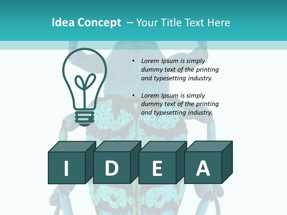 New Guinea Eupholus Schoenherri Cyan PowerPoint Template