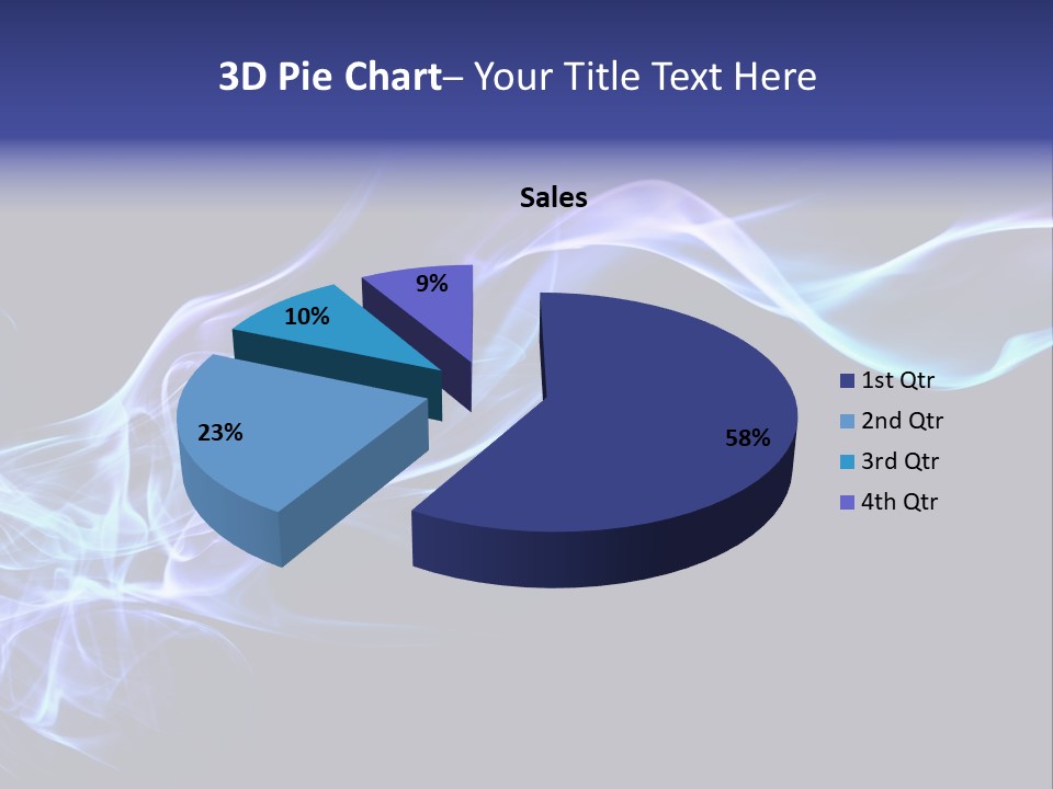 Volute Blue Wallpaper PowerPoint Template