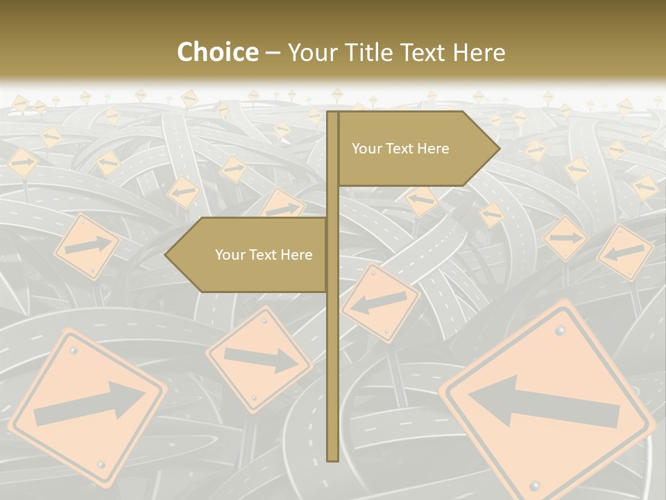 Highway Arrow Choice PowerPoint Template