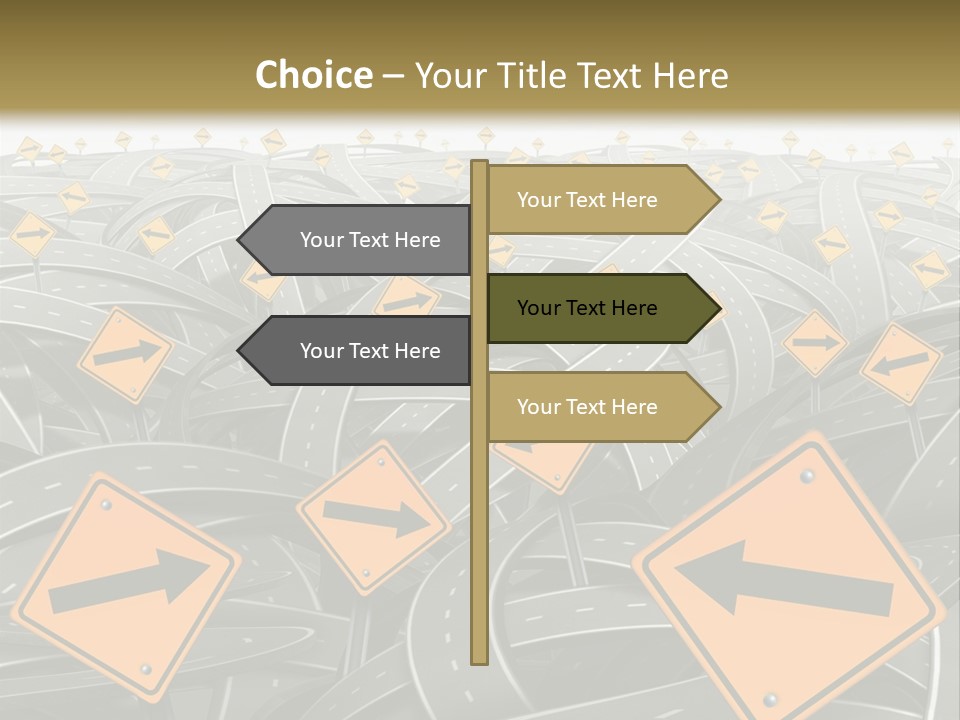 Highway Arrow Choice PowerPoint Template
