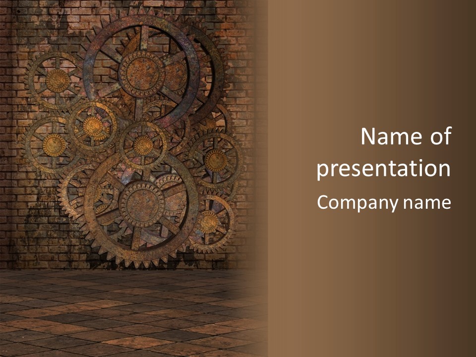 Bricks Rusted Checkered PowerPoint Template