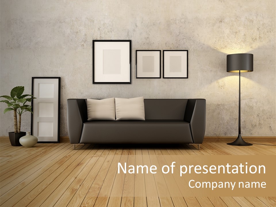 Furniture Parquet Wall PowerPoint Template