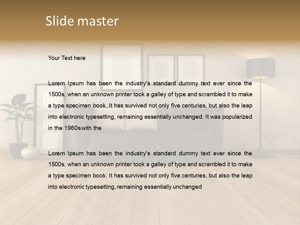Furniture Parquet Wall PowerPoint Template