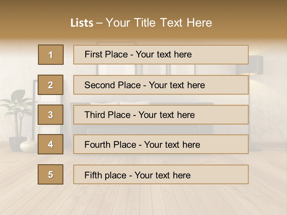 Furniture Parquet Wall PowerPoint Template