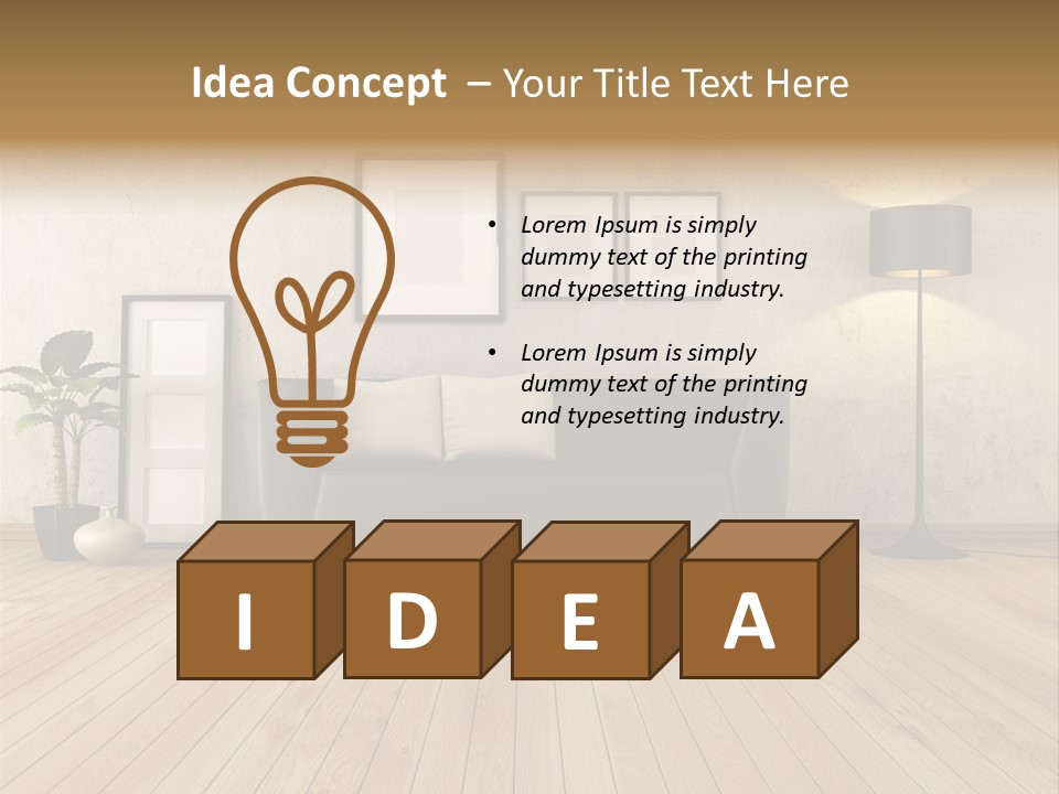 Furniture Parquet Wall PowerPoint Template