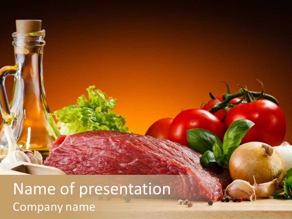 Veal Orange Dinner PowerPoint Template