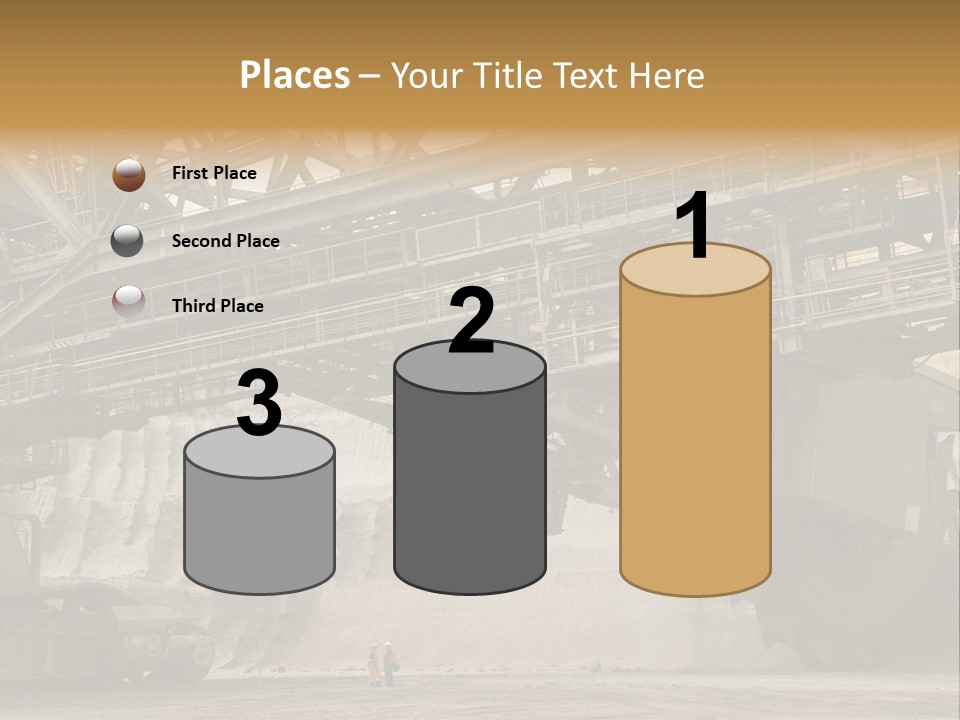 Open Pit Caterpillar Track Tagebau PowerPoint Template