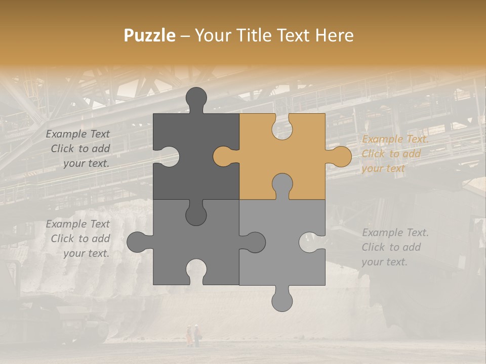 Open Pit Caterpillar Track Tagebau PowerPoint Template