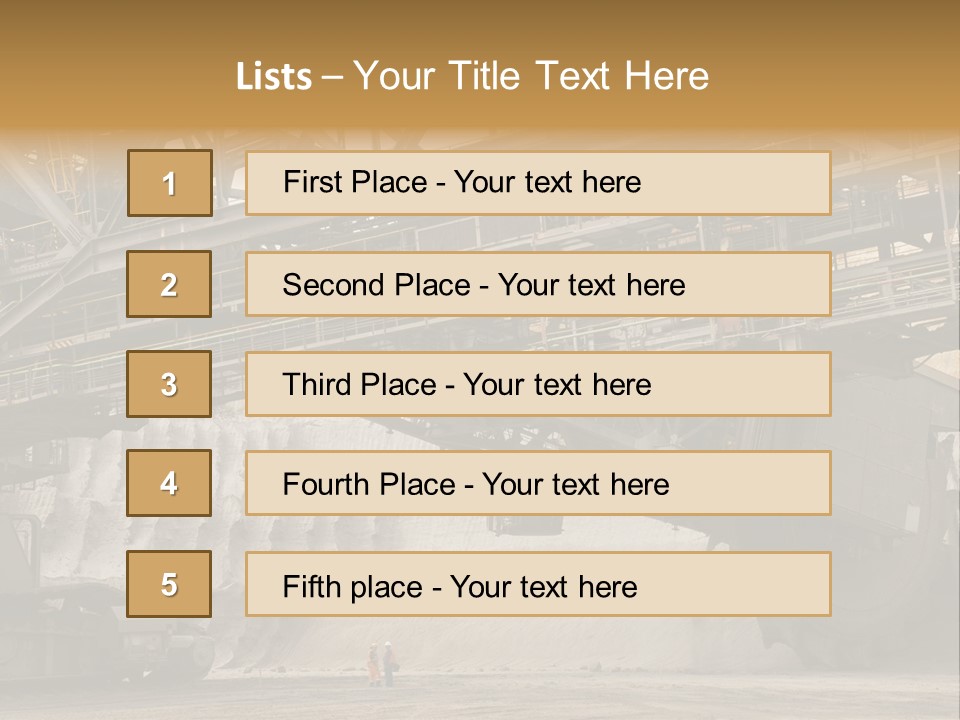 Open Pit Caterpillar Track Tagebau PowerPoint Template