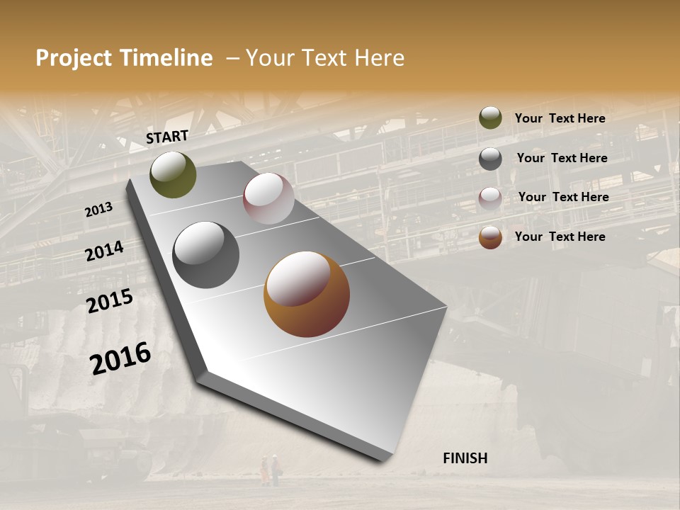 Open Pit Caterpillar Track Tagebau PowerPoint Template