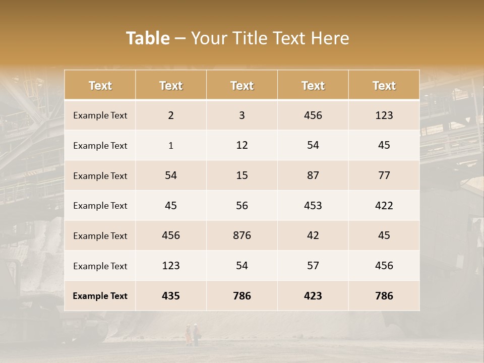 Open Pit Caterpillar Track Tagebau PowerPoint Template