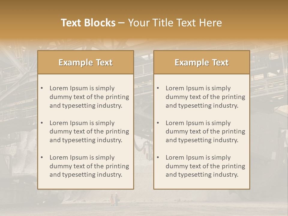 Open Pit Caterpillar Track Tagebau PowerPoint Template