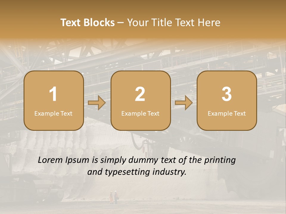 Open Pit Caterpillar Track Tagebau PowerPoint Template