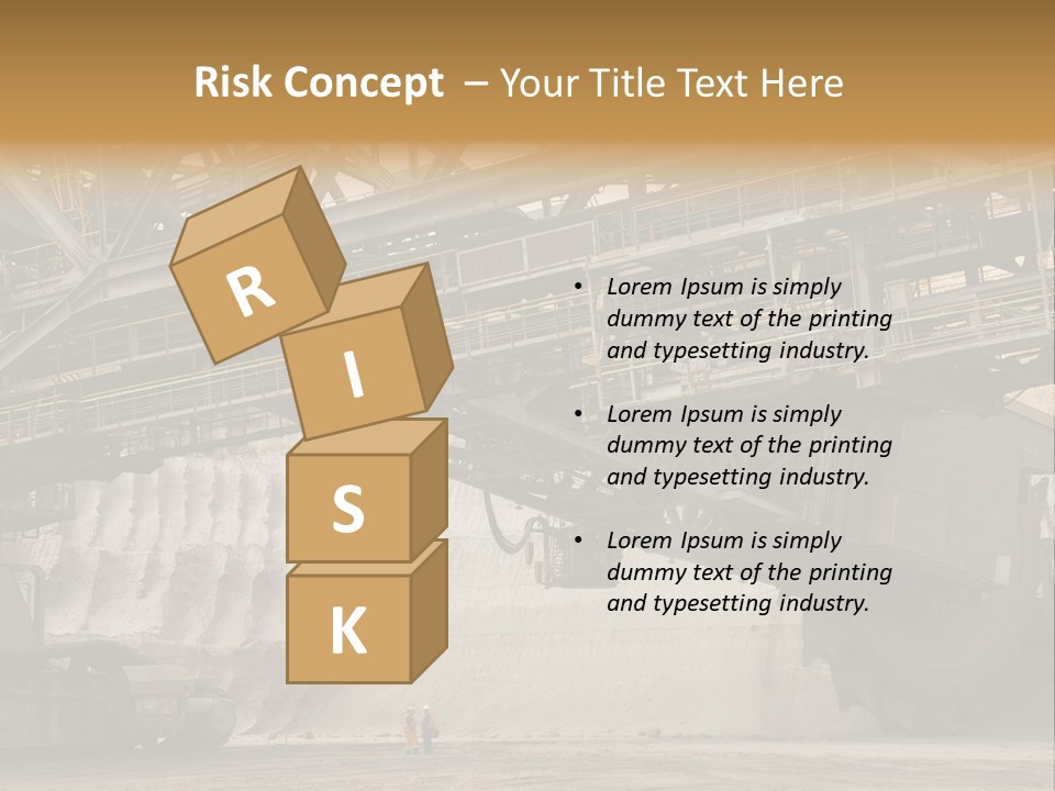 Open Pit Caterpillar Track Tagebau PowerPoint Template