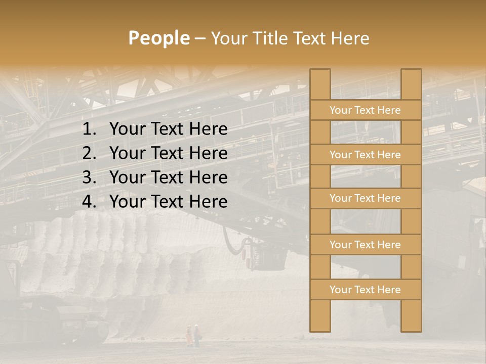 Open Pit Caterpillar Track Tagebau PowerPoint Template