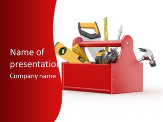 Screwdriver Toolbox Tape PowerPoint Template