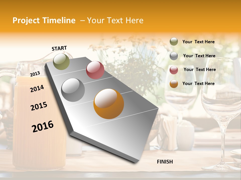 Romance Wineglasses Outside PowerPoint Template