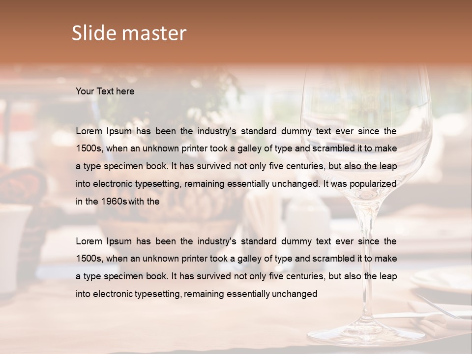 Wine Glass Cloth Luxury PowerPoint Template