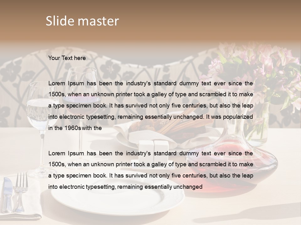 Table Cutlery Tablecloth PowerPoint Template