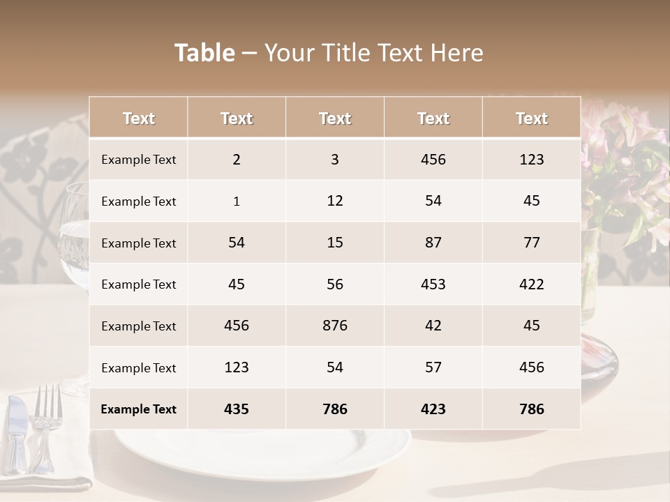 Table Cutlery Tablecloth PowerPoint Template