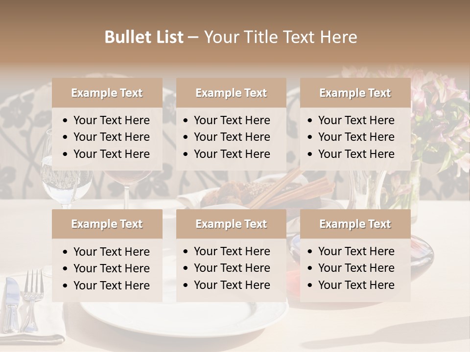 Table Cutlery Tablecloth PowerPoint Template
