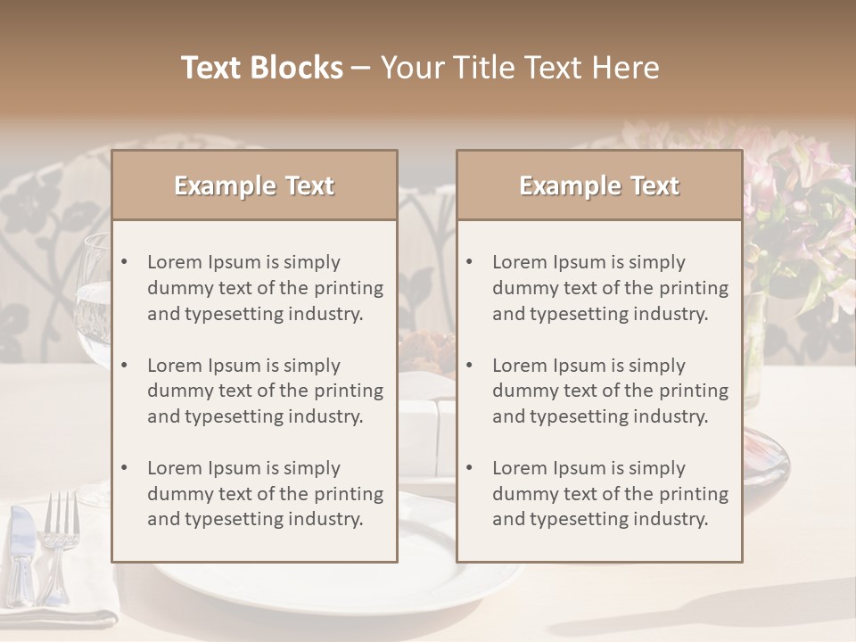 Table Cutlery Tablecloth PowerPoint Template