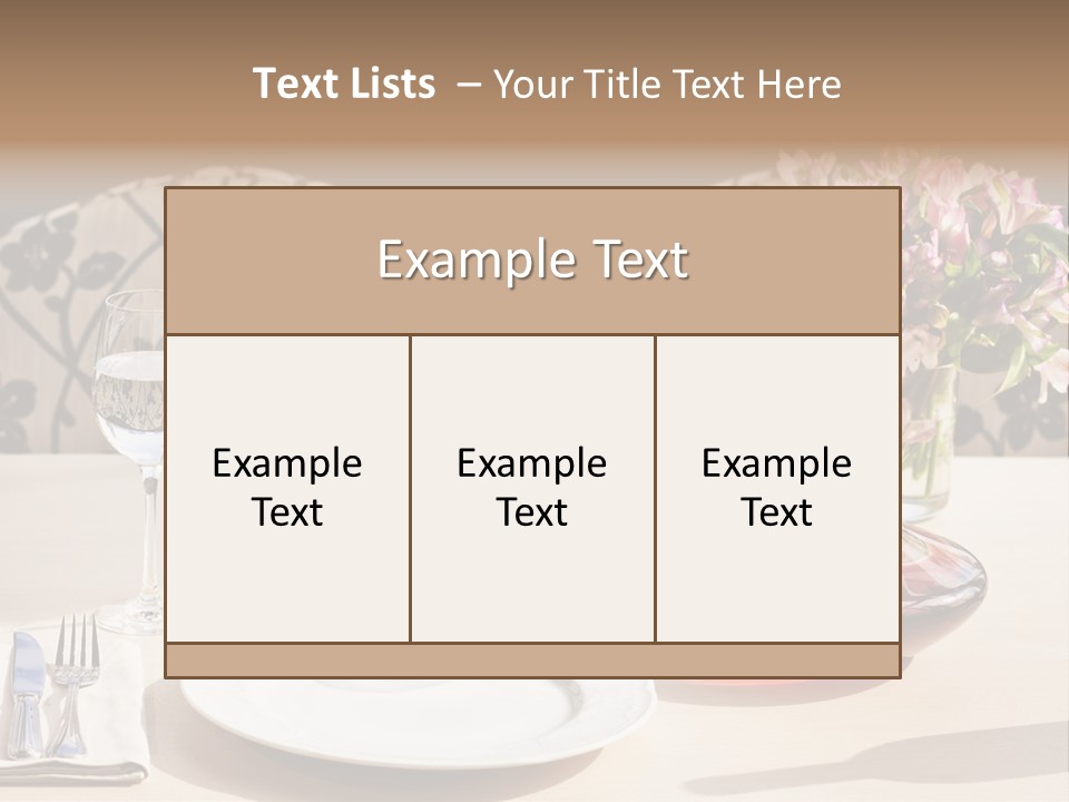 Table Cutlery Tablecloth PowerPoint Template