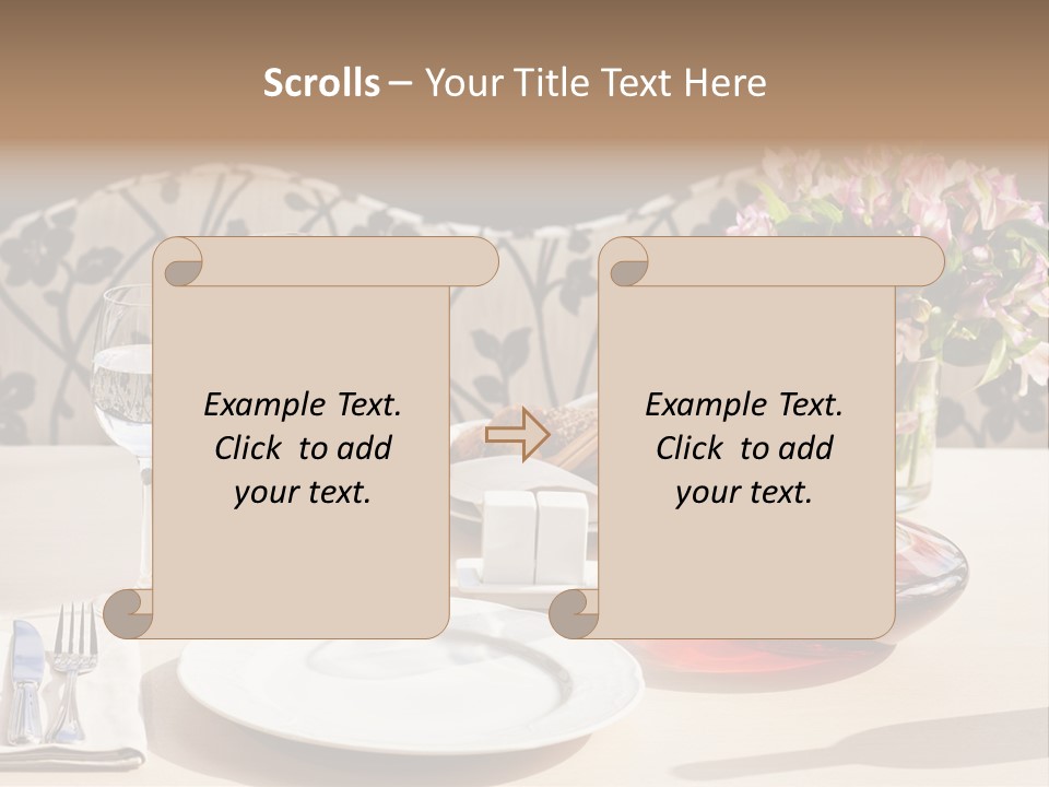 Table Cutlery Tablecloth PowerPoint Template