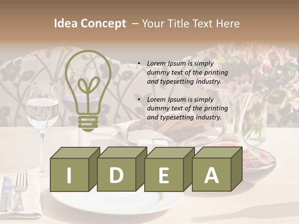 Table Cutlery Tablecloth PowerPoint Template