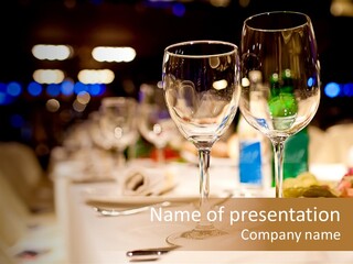 Meal Silver Table PowerPoint Template