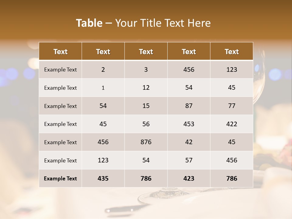 Meal Silver Table PowerPoint Template