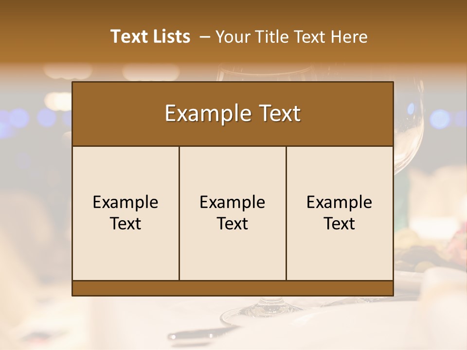 Meal Silver Table PowerPoint Template